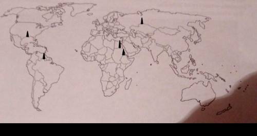 2. Нанесите на контурную карту мира 4 основные районы месторождения нефти (используйте условное обоз