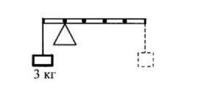 На рисунке изображен невесомый стержень с грузами. Масса левого груза m1=3 кг. Чему должна равняться
