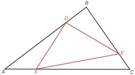 Стороны треугольника площади 1 разделены в отношении 3 : 1 по часовой стрелке. Найдите площадь треуг