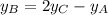 y_{B}=2y_{C}-y_{A}