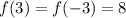 f(3)=f(-3)=8