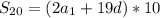 S_{20}=(2a_1+19d)*10