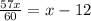 \frac{57x}{60} = x - 12