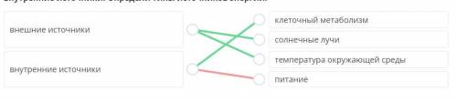 Живые организмы получают тепло и энергию от источников энергии, которые делятся на внешние и внутрен