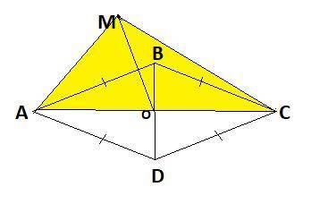 Обоснованное решение. Ромб ABCD, диагонали которого пересекаются в О, лежит в плоскости α. Точка M н