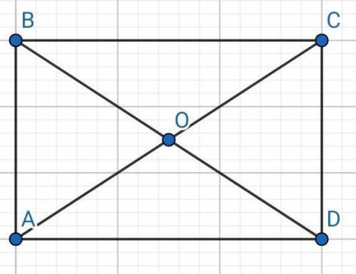Диагонали прямоугольника ABCD пересекаются в точке O, AB=10 см, BD= 12 cм. Найдите периметр треуголь