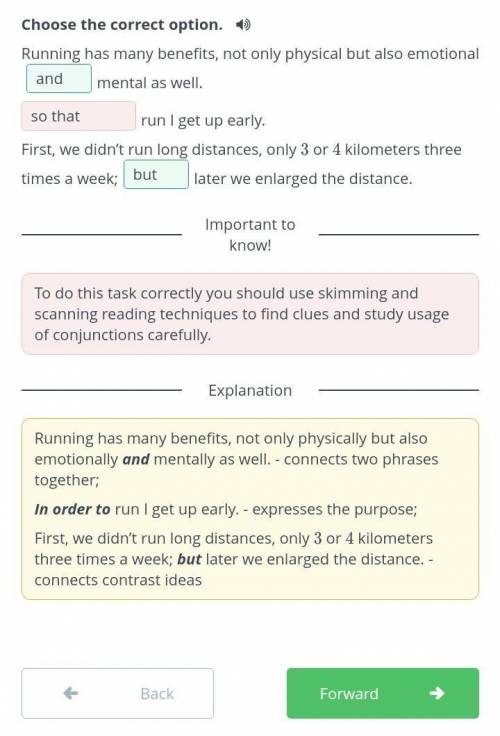 Choose the correct option. Running has many benefits, not only physical but also emotional (so that