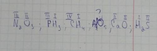 Определите валентность элементов в соединениях: N2 O3, PH3, CH4, A1 O5, Ca 0, H2 S