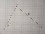 Одна сторона треугольника на 6 см меньше другой, а угол между ними равен 60^. Найдите периметр треуг
