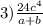 3) \frac{24c {}^{4} }{a + b}