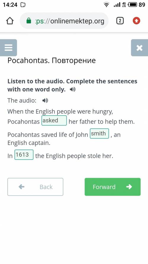 Listen to the audio. Complete the sentences with one word only. The audio: When the English people w