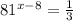 81^{x - 8} = \frac{1}{3}