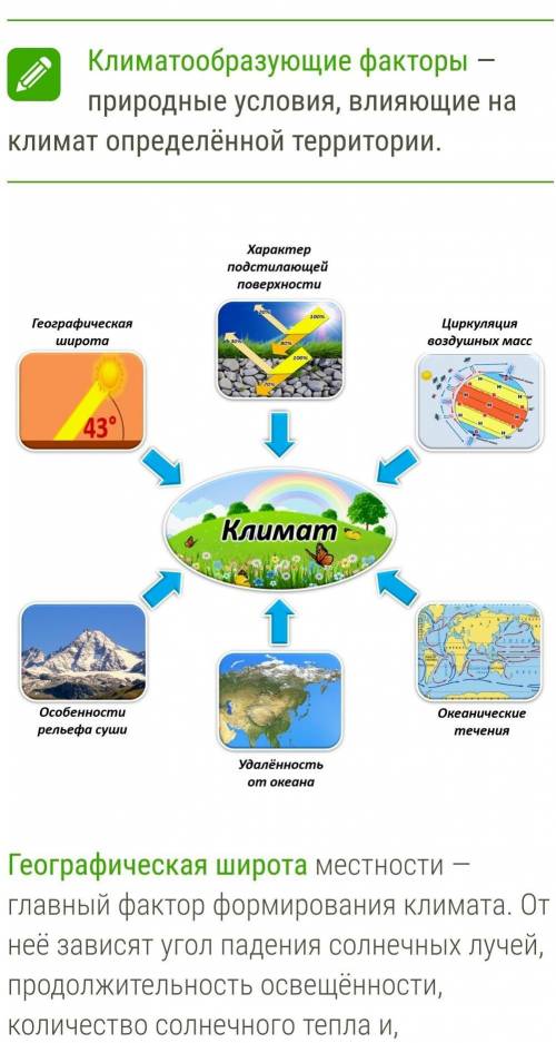 вопрос:какой из перечисленных факторов является климатообразующим? 1)циркуляция воздушных масс 2)сос