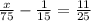 \frac{x}{75} -\frac{1}{15} = \frac{11}{25}