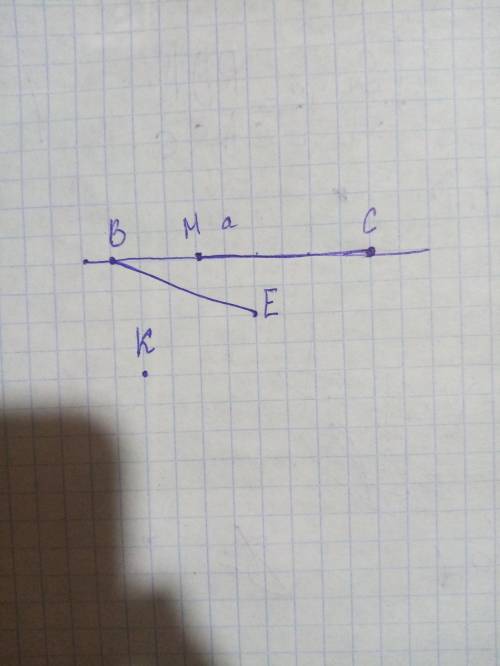 Постройте прямую а 1) Отметьте точку С, принадлежащую данной прямой2) отметьте точку К , не принадле