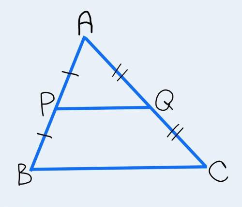 Пусть точки P и Q - середины сторон AB и AC треугольника ABC, соответственно . Докажите, что треуг.А