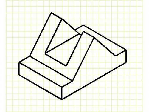 Вычертить в трех видах изображение геометрического тела и построить его в изометрии.