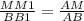 \frac{MM1}{BB1}= \frac{AM}{AB}