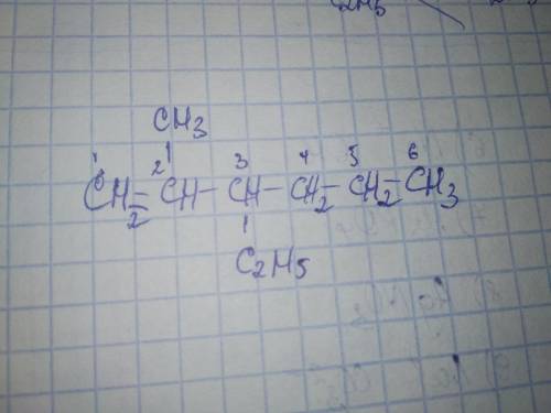 Напишите формула алкена 3-етил-2метилгекс-1-ен ​