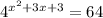 4^{x^2+3x+3}=64