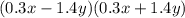 (0.3x - 1.4y)(0.3x + 1.4y)