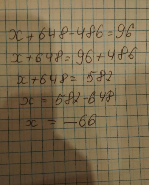 мне Уравнение:x+648-486=96​