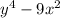 y^{4} -9x^{2}