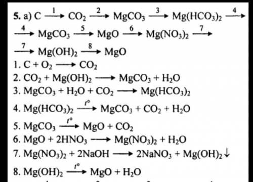 Ca→Ca(OH)2→CO2→Ca(HCO3)2→CaCl2→CaO Mg→Mg(OH)2→MgCO3→MgO→MgCl2→MgSO4