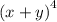 {(x + y)}^{4}