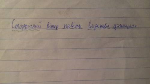 Зробіть синтаксичний розбір реченняСторічний вітер навіть воронові дошкуляє​