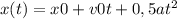 x(t)=x0+v0t+0,5at^2