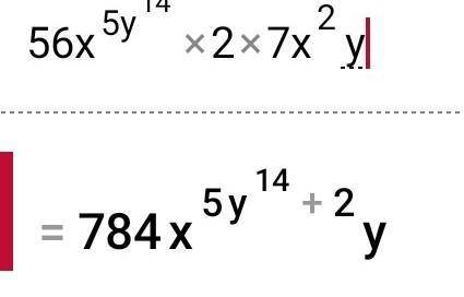 Упростите выражение:56х⁵y¹⁴*2/7x²y ​