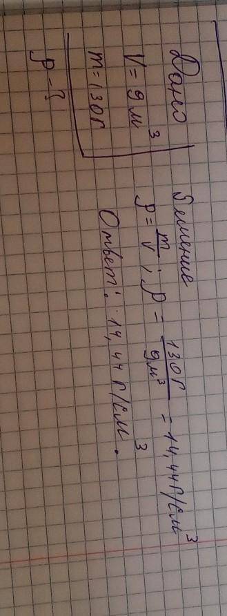 Найди абсолютную влажность в помещении объёмом 9 м³, если в нём содержится водяной пар массой 130 г.