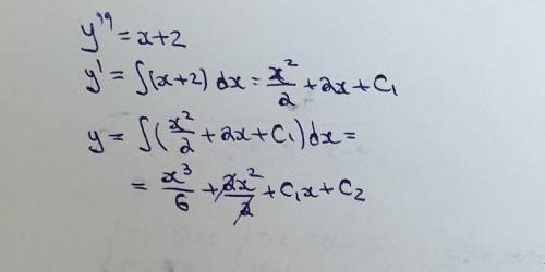 Найти общее решение неполного дифференциального уравнения второго порядка уʺ = х+ 2;