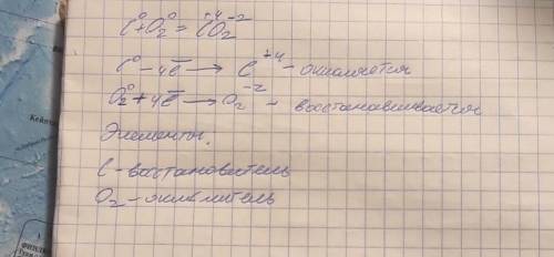 Найти окислитель и восстановитель C + O_2 = CO_2 в следующем уравнении реакции​