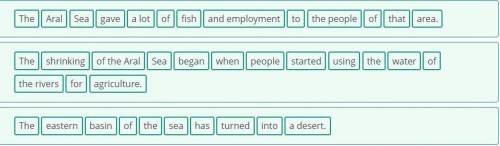 Put the words in the right order to make sentences. gavethatTheSeaArala lotand employmentfishtothe p