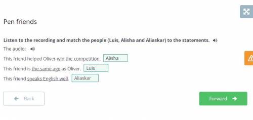 Listen to the recording and match the people (Luis, Alisha and Aliaskar) to the statements. The audi