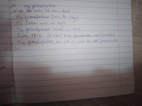 Write six sentences about the life of your grandparents,or an old person you know.Use verbs from exe