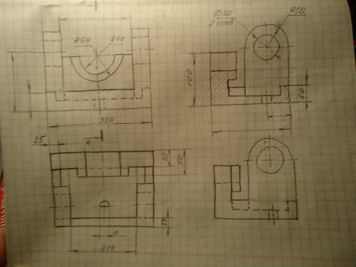 По аксонометрической проекции сделать 3 вида ​