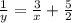 \frac{1}{y} = \frac{3}{x} + \frac{5}{2}