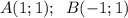 A(1;1);\;\;B(-1;1)