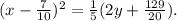(x-\frac{7}{10} )^2=\frac{1}{5} (2y+\frac{129}{20} ).