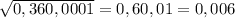 \sqrt{0,36 0,0001} =0,6 0,01=0,006