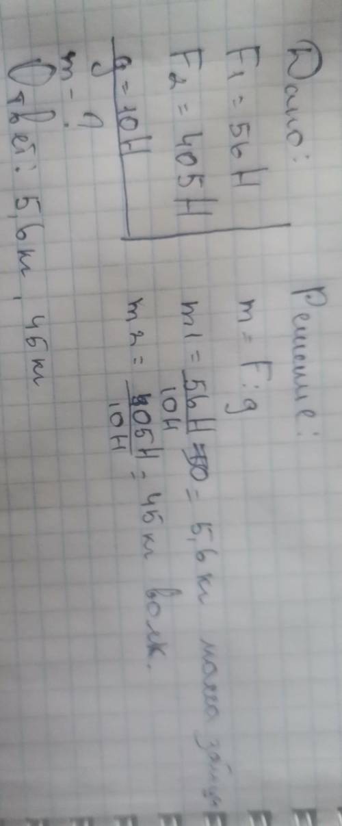 1)чему равна сила тяжести действует на тело массой 2,4 кг? 2)найдите массу зайца и волка, если силы