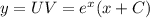 y = UV = {e}^{x}(x + C)