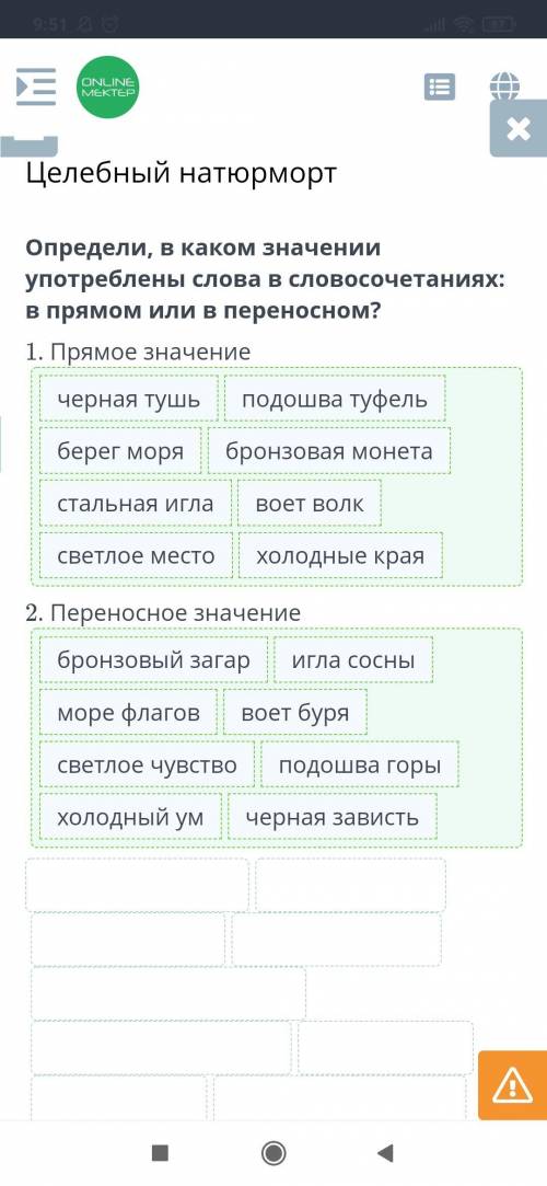 Определи В каком значении употреблены слова в словосочетаниях В прямом Или переносном: стальная игла