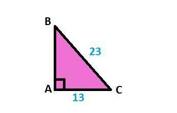 Найдите площадь прямоугольного треугольника ABC, у которого угол A=90°, BC =23 СМ, AC =13 СМ