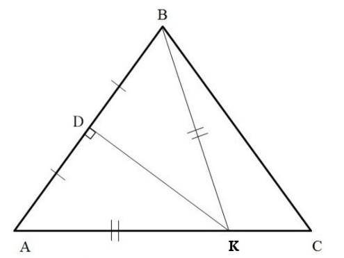 В треугольнике ABC известно, что AB=B C =11 см. Серединный перпендикуляр к стороне AB пересекает сто
