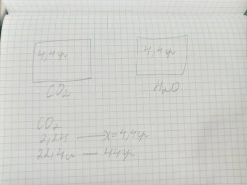 На одной чаше весов находится 2,24 л углекислого газа, какую массу воды надо поместить на вторую чаш