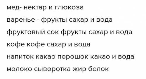 Из каких компонентов состоят следующие смеси сваренный кофе, напитоккакао, молоко?​